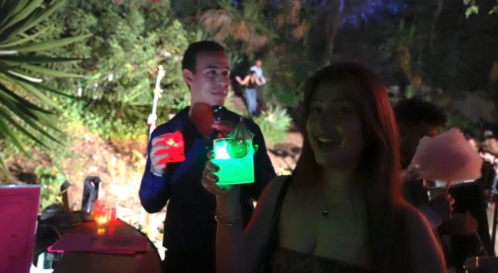 SDSU blind dating show: LED ice cubes in every drink we poured. They glowed all night.