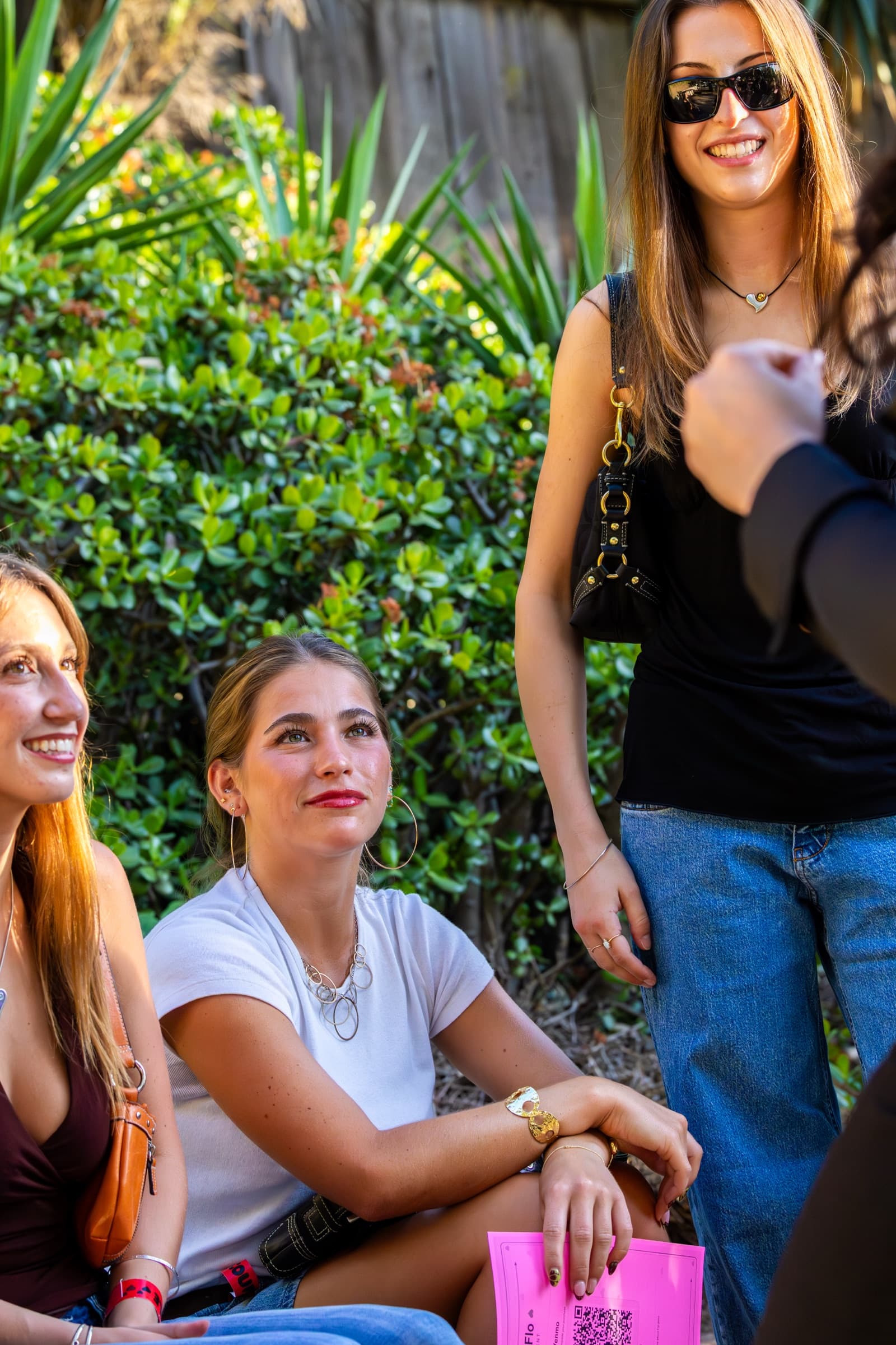 SDSU blind dating show: Early arrivals on the stairs, interviewed by Ari before we started.