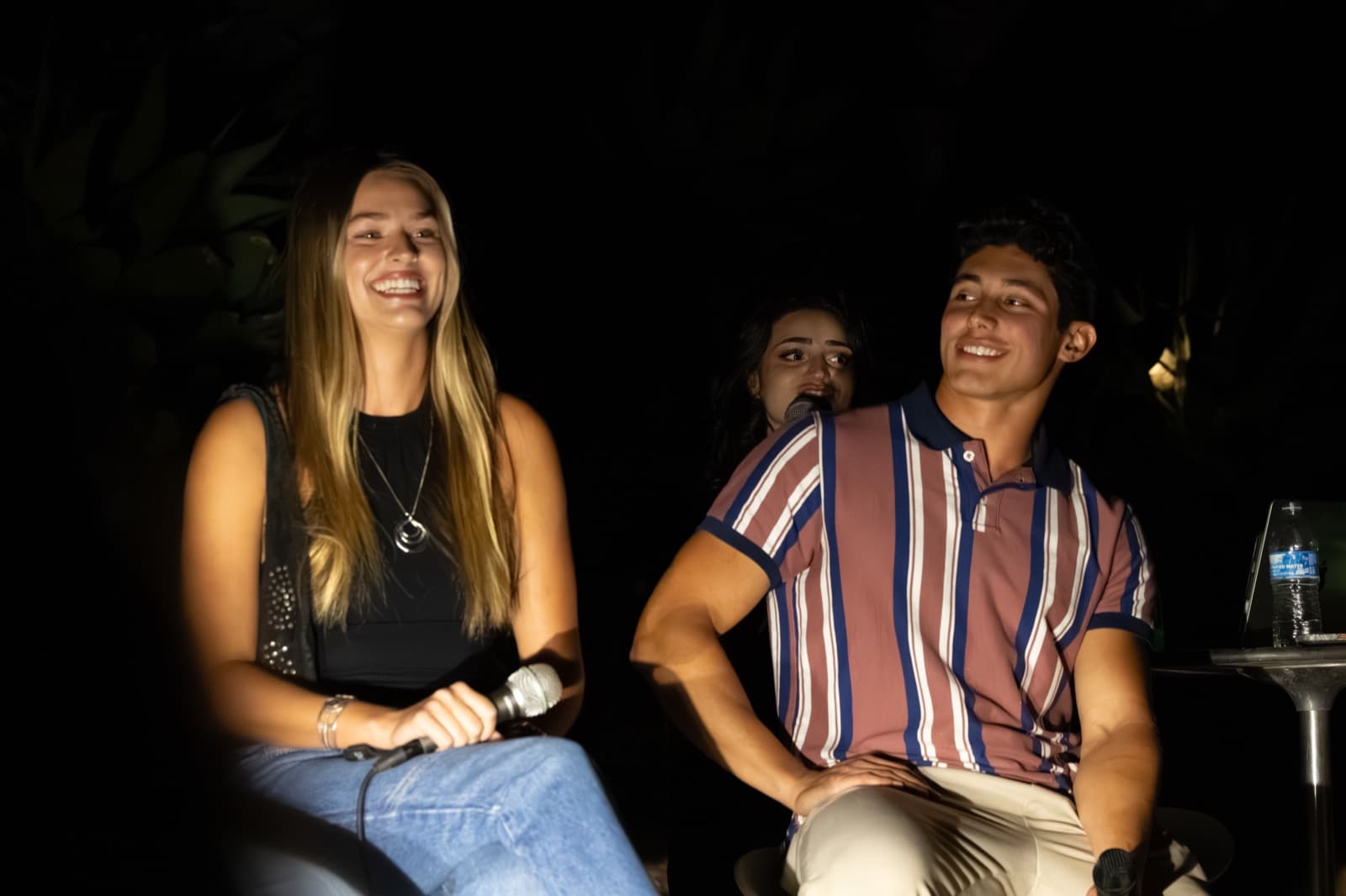 SDSU blind dating show: My co host May asking Eris and Camilo a question.