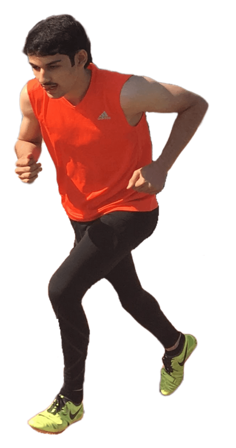 Mohammad running on a track